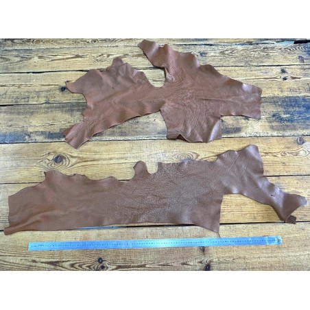 Chutes de cuir de vache - noisette - maroquinerie - Cuir en Stock