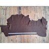 Grand morceau de cuir de taurillon - gros grain - marron - Cuir en stock