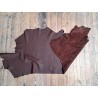 Grand morceau de cuir de taurillon - gros grain - marron - Cuirenstock