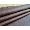 Grand morceau de cuir de taurillon - gros grain - marron - Cuir en Stock