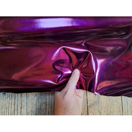 Peau de cuir de chèvre métallisé - violet - Cuir en Stock