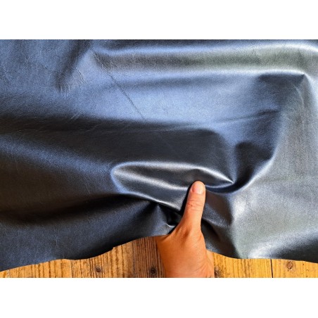 chèvre métallisée - bleu - Cuirenstock