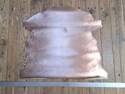 Peau de cuir de chèvre métallisée - Rose pastel