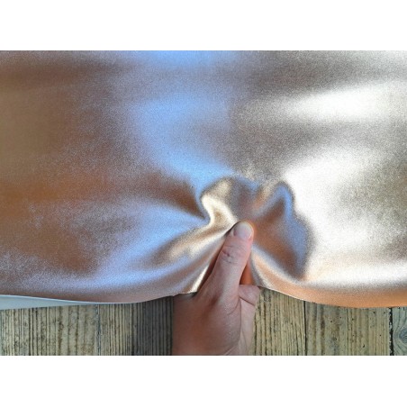 Peau de cuir de chèvre métallisée - Rose pastel