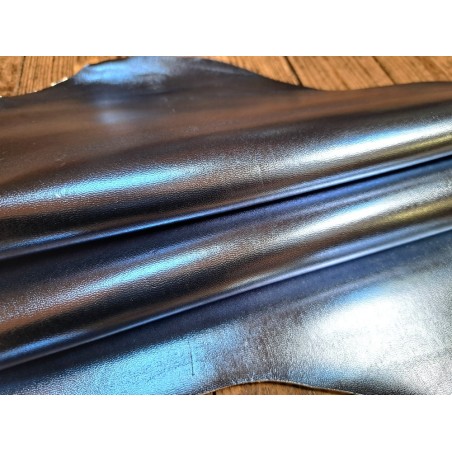 Peau de cuir de chèvre métallisé - bleu ciel -  maroquinerie - Cuir en Stock