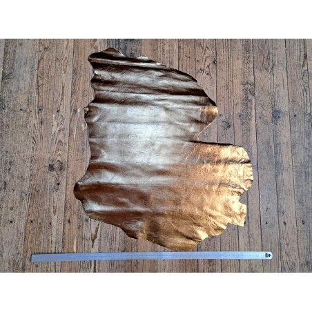 Peau de cuir de chèvre métallisé - bronze - Cuirenstock