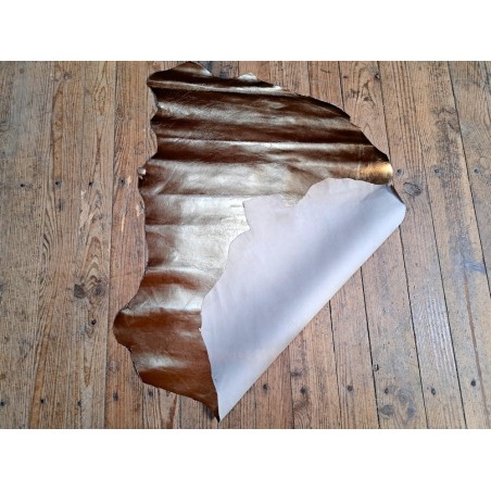 Peau de cuir de chèvre métallisé - bronze - Cuirenstock