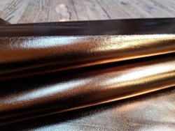 Peau de cuir de chèvre métallisé - bronze - Cuir en stock