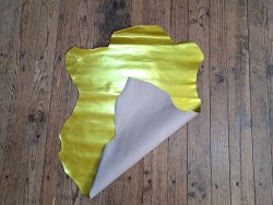 Peau de cuir de chèvre métallisé - jaune - Cuirenstock