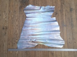 Chèvre métallisée holographique - Gris  - Maroquinerie - Cuir en Stock