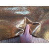 Peau de cuir de chèvre métallisé - strass - or jaune - cuir en stock