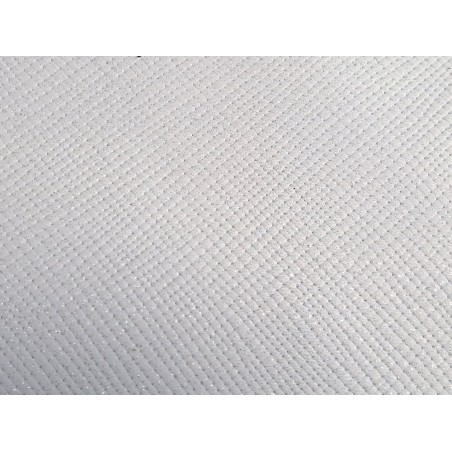 Peau de cuir de chèvre grainée pailletée - Balnc - Cuir en Stock