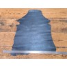 Peau de cuir de chèvre métallisé - bleu canard - Cuir en stock