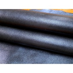 Peau de cuir de chèvre métallisé - bleu canard - Cuir en Stock