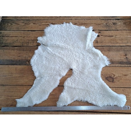 Peau de mouton lainé beige - CHOIX ÉCART - K - Cuir en Stock