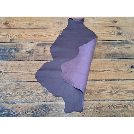 Peau de cuir de kangourou bordeaux mat - maroquinerie - Cuir en stock