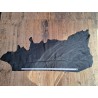 Morceau de cuir de vache grainé - Noir mat - Cuir en Stock