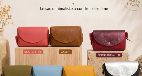 Kit sac cuir DIY débutant – Sac “L’Essentiel” à coudre soi-même – Kit complet sans outils - Cuir en Stock