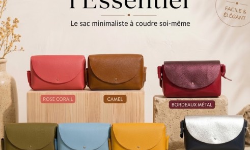 Kit sac cuir DIY débutant – Sac “L’Essentiel” à coudre soi-même – Kit complet sans outils - Cuir en Stock