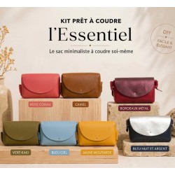 Kit sac cuir DIY débutant – Sac “L’Essentiel” à coudre soi-même – Kit complet sans outils - Cuir en Stock