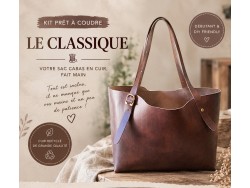 Kit sac cabas cuir DIY débutant – “Le Classique” à coudre soi-même – Kit prêt à coudre complet - Cuir en Stock