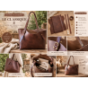 Kit sac cabas cuir DIY débutant – “Le Classique” à coudre soi-même – Kit prêt à coudre complet - Cuir en Stock