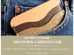 Kit prêt à coudre – Porte-cartes en cuir DIY - Le Précieux – Spécial débutant - Cuir en Stock