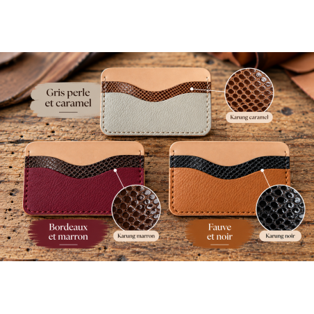 Kit prêt à coudre – Porte-cartes en cuir DIY - Le Précieux – Spécial débutant - Cuir en Stock