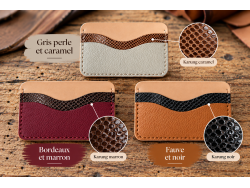 Kit prêt à coudre – Porte-cartes en cuir DIY - Le Précieux – Spécial débutant - Cuir en Stock