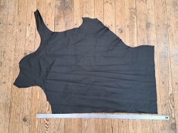 Demi-peau de cuir de vache grainé - Noir mat - A - Cuir en stock