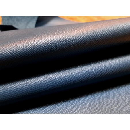 Demi-peau de cuir vache grainée - bleu paon - maroquinerie - accessoires - Cuirenstock