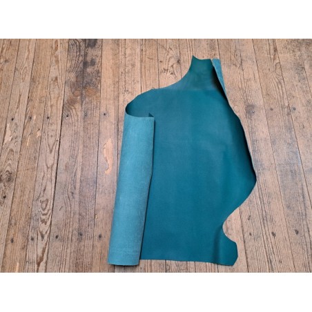 Morceau de cuir de vachette tannage ferme - Vert malachite