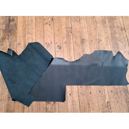 Morceau de cuir de vachette grainée - Vert sapin- Cuir en Stock