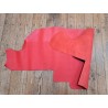 Morceau de cuir de vachette grainée - Rouge orangé - Cuir en Stock