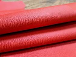 Demi-peau de cuir de vachette tannage ferme - rouge orangé - cuirenstock