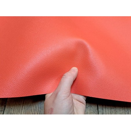 Demi-peau de cuir de vachette tannage ferme - corail - Cuirenstock
