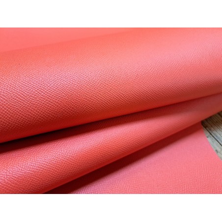 Demi-peau de cuir de vachette tannage ferme - corail - cuirenstock