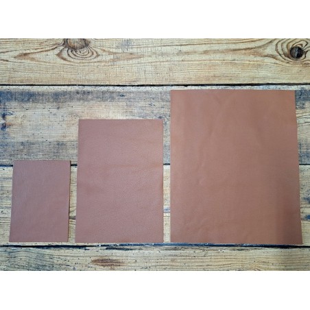 Morceau de cuir vachette grains naturels - BRUN - Cuir en Stock