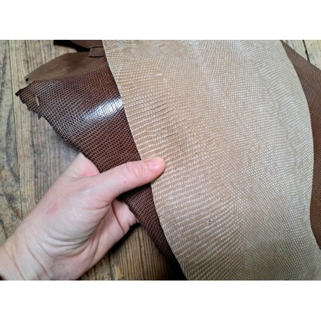 Lot de 2 peaux de cuir de lézard - E -  Cuirenstock