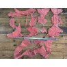 Chutes de cuir d'agneau lainé rose - Cuir en Stock