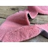 Chutes de cuir d'agneau lainé rose - Cuir en Stock