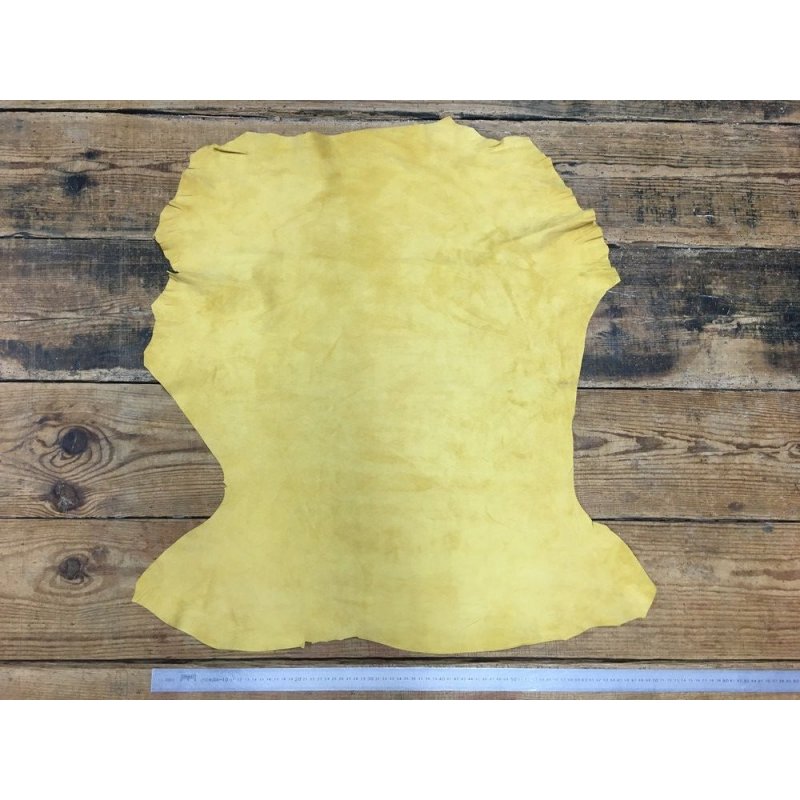 Peau de chèvre velours jaune cuir en stock Peau de chèvre velours jaune cuir en stock
