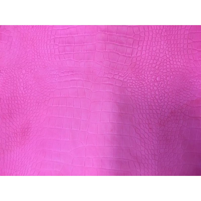Peau de cuir de mouton grain caïman rose cuir en stock Peau de cuir de mouton grain caïman rose cuir en stock