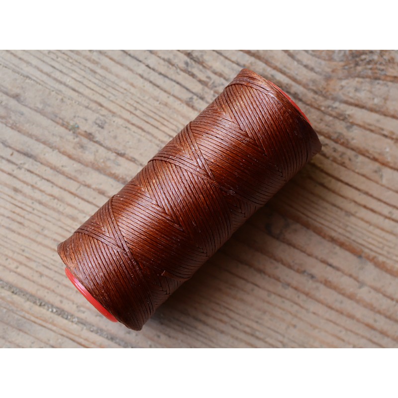 Bobine fil polyester brun tressé et poissé coudre le cuir outils Cuirenstock
