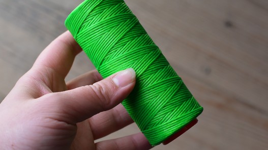 Fil ciré vert fluo 1mm polyester travail du cuir outils couture Cuir en Stock