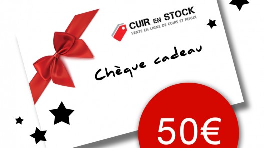 Chèque carte cadeau 50 euros travail du cuir Cuirenstock