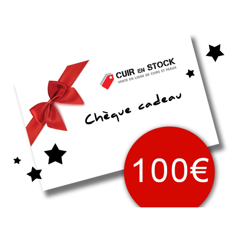 Chèque carte cadeau Cuirenstock 100 euros travail du cuir maroquinerie