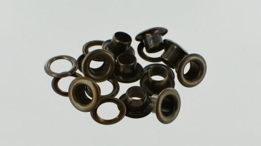 Œillets à rouler avec rondelles laiton finition bronze - Cuir en Stock