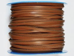 Lacet de cuir carré camel fauve 3.5 mm vendu au mètre bobine - Cuir en Stock