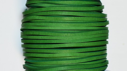Lacet de cuir carré vert vendu au mètre - Cuir en Stock
